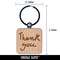 Thank You Handwritten Fun Text Engraved Wood Square Keychain Tag Charm